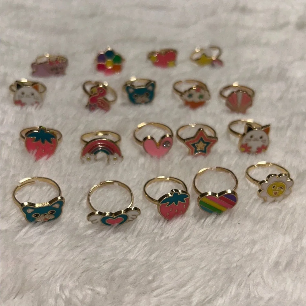 Colorful Kids' Adjustable Rings Set or 2/5$